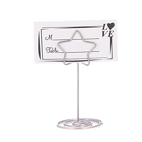 20-Piece Star Shaped Table Number Stands - 3.35-Inch Metal Place Card Holders