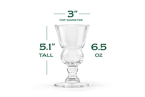 Vintage Crystal Absinthe Glasses - 6.5 oz Pontarlier Goblets, Set of 4