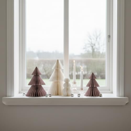 LampLust Large Dusty Rose Honeycomb Christmas Tree Decor - 2 Pack (10" & 12")