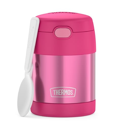 THERMOS FUNtainer Kids Insulated Food Jar with Spoon 10oz Pink