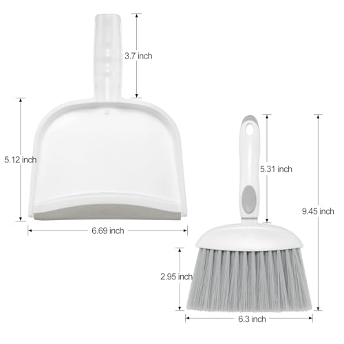 Mini Dustpan and Brush Set - Small Hand Broom Combo for Desktop & Home