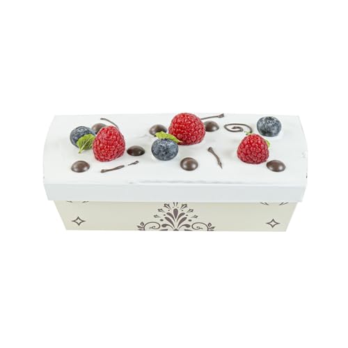 Restaurantware Paper Loaf Pan 100 Count 6.9 x 3.2 x 1.9 Inches 13 Oz Greaseproof Baking Loaf Mold, Vintage Floral Design Oven Safe Freezer Safe Rectangular Beige Baking Pan For Cakes And Bread