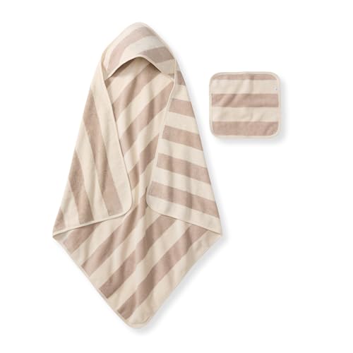 Burt's Bees Baby Organic Cotton Hooded Bath Towel, Soft Terry 32"x32"