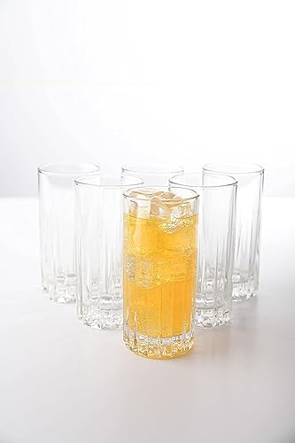 LEMSONDA Crystal Cut Collins Glasses Set of 36 - Elegant Drinkware for Cocktails & More