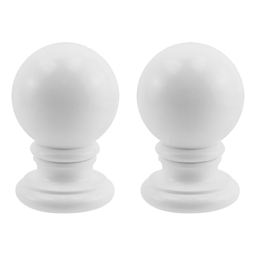 2 Pcs Solid Beech Wood Ball Finials for Bed Posts, Staircases, and Decor
