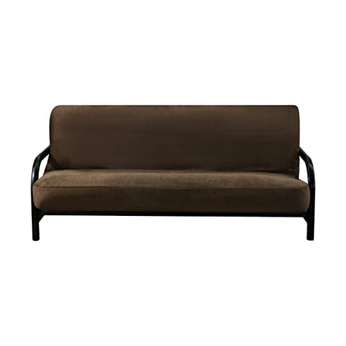 Soft Micro Suede Futon Cover with 3-Sided Zipper - Chocolate Brown