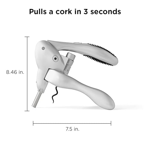 Rabbit Original Lever Corkscrew Wine Opener with Foil Cutter & Extra Spiral - Silver / 1 Count