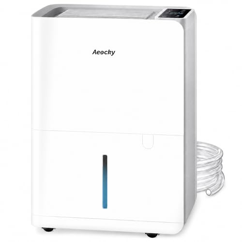 50 Pint Compressor Dehumidifier for Basement and Home with Drain Hose