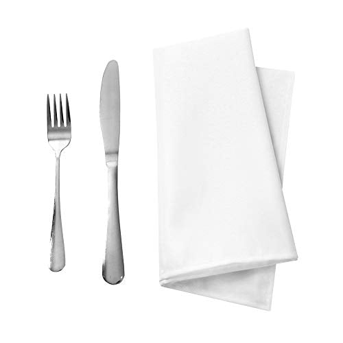 50-Pack 17x17 Inch White Polyester Cloth Napkins - Washable Dinner Napkins