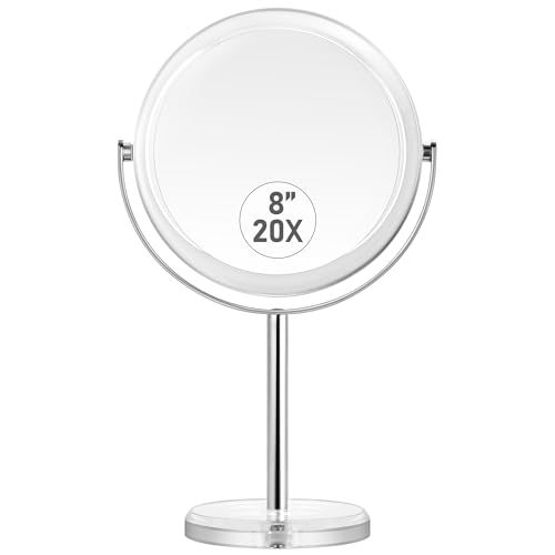 MIYADIVA 20X Magnifying Makeup Mirror,Double Sided 1X & Mirror with