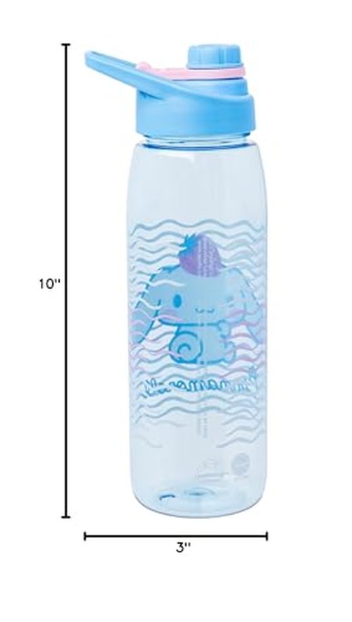 Silver Buffalo Sanrio Hello Kitty and Friends Cinnamoroll with Strawberry Water Bottle with Screw-On Lid, 28 Ounces