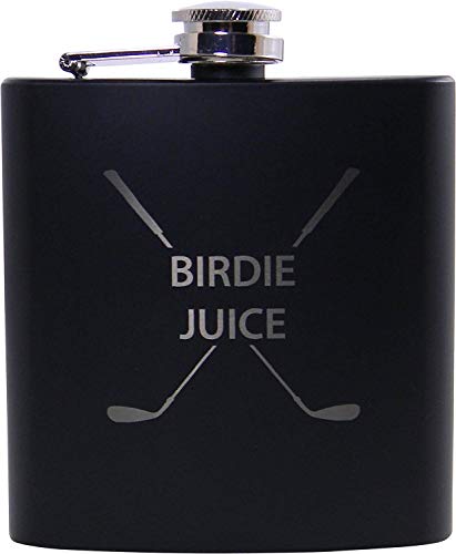 Black Golf Birdie Juice Flask with Funnel & Gift Box - Perfect Christmas & Birthday Gift