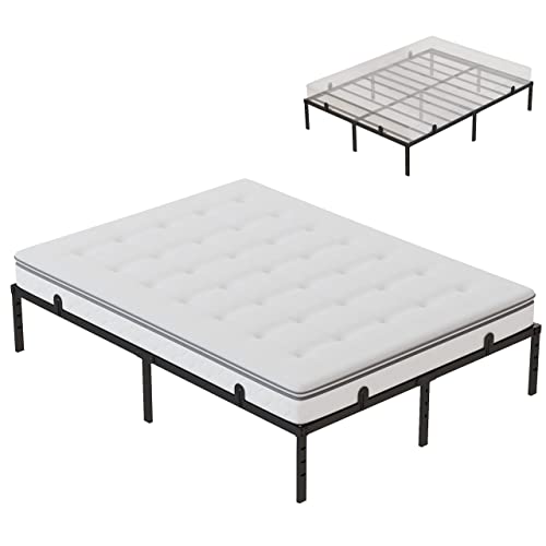 6-Piece Adjustable Metal Mattress Retainer Bar for Bed Frames, Black