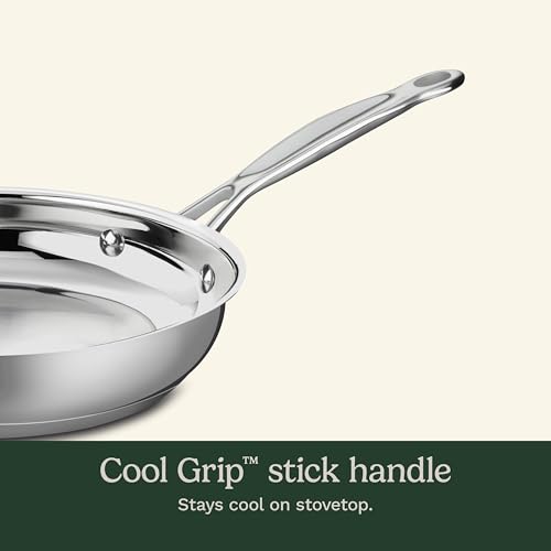 8-Inch Stainless Steel Skillet, Induction Ready Frying Pan with Cool Grip