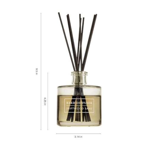Driftwood Sand Reed Diffuser Set, 6 oz Glass Home Fragrance (Pack of 2)