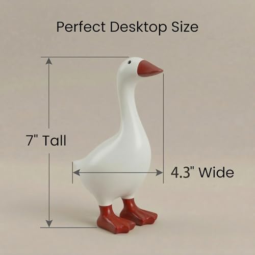 7-Inch Desk Goose Statue, Quirky Resin Desktop Organizer and Decor