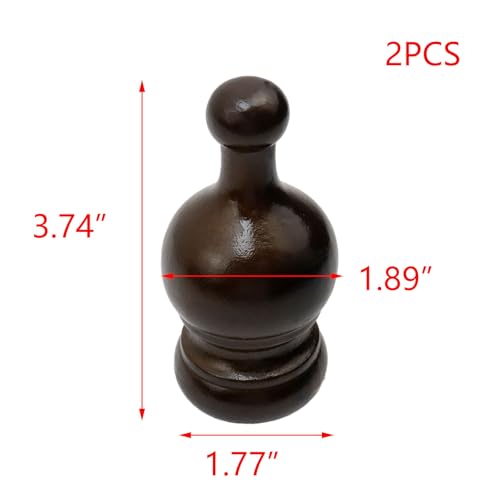 1.38-Inch Wooden Curtain Rod Finials, Decorative Pole End Caps - 2 Pack
