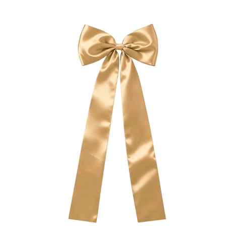 Gold Satin Christmas Tree Topper Bow 23.62x62.99in Holiday Decor Large Bow