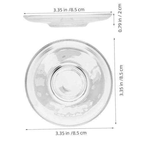 Garneck 2-Pack Small Clear Glass Tea and Coffee Saucers 3.3'' - Elegant, Durable Drinkware