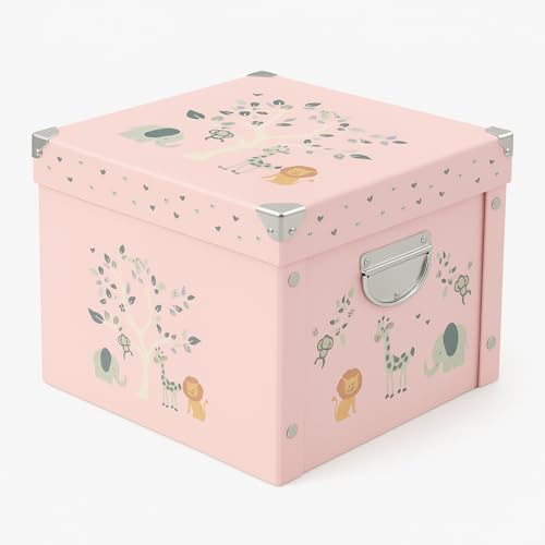 Baby Keepsake Box with Lid & Handles - Large Collapsible Memory Storage