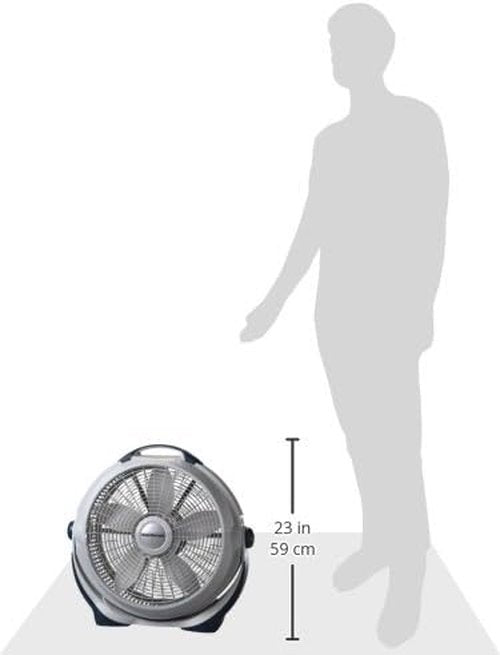 Lasko Wind Machine Fan - Powerful 20" Air Circulator with 3 Speed Settings | Gray Color
