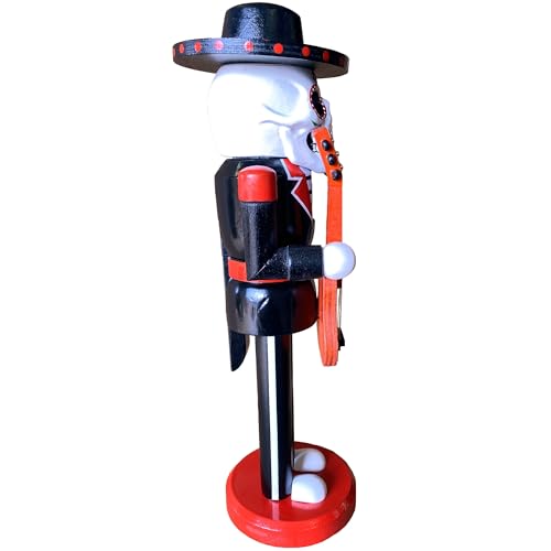 14-Inch Day of the Dead Nutcracker - Handpainted Mexican Holiday Decor