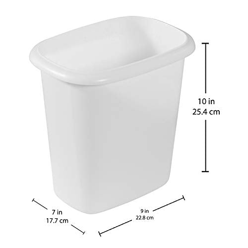 Small Vanity Trash Can Wastebasket, 1.5 Gallon (6 Quart) White Compact Bin