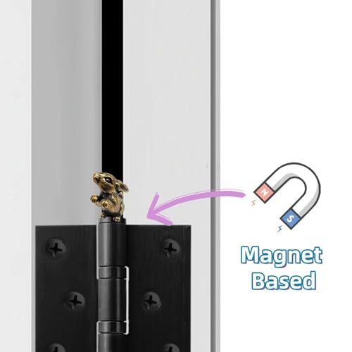 Brass Rabbit Decorative Hinge Toppers - Set of 3 Magnetic Door Accents