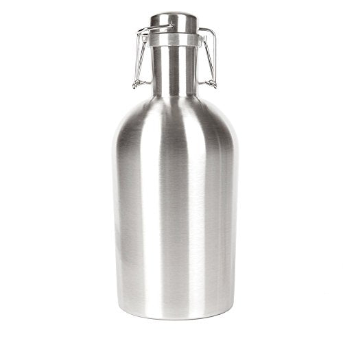 64 oz Stainless Steel Beer Growler with Secure Swing-Top Lid