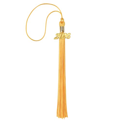 2026 Graduation Tassel with Gold Year Charm - Premium Rayon Cap Decoration