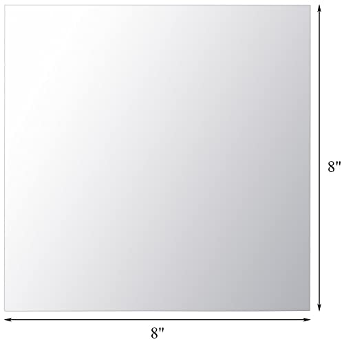 8x8 Inch Square Mirror Trays - Set of 16 Frameless Glass Centerpiece Tiles