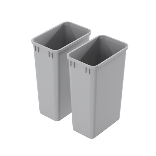 50Qt Plastic Stackable Wastebasket Trash Container 2 Pack Grey
