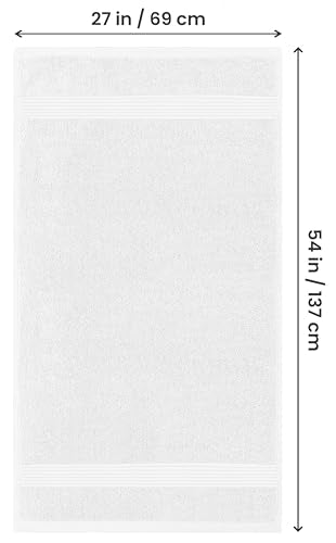 Utopia Towels Luxury Bath Towels Set 4 Pack, 27x54 White Ring Spun Cotton
