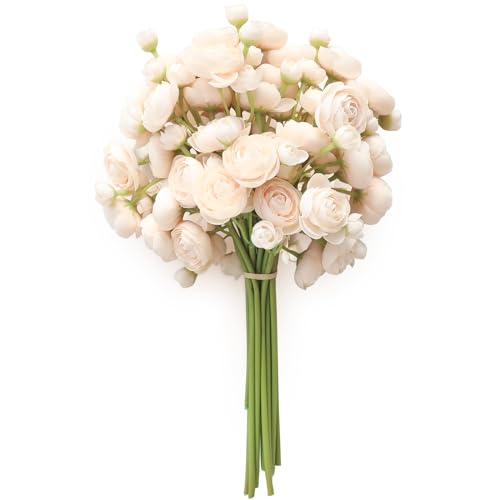 18 Pcs Mini Ranunculus Artificial Flowers for DIY Bouquets & Centerpieces