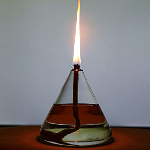 Petite Cone Oil Lamp - Refillable Borosilicate Glass Candle