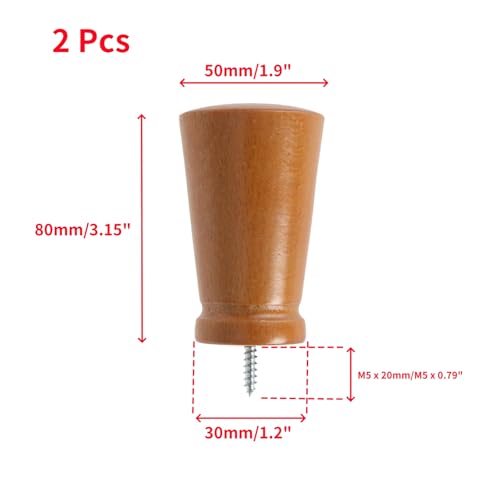 2-Piece Dark Brown Wooden Curtain Rod Finials, Decorative Screw-On End Caps
