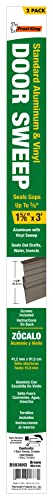 Aluminum and Vinyl Door Sweep Weatherstrip 1-5/8 in x 36 in, Brown (2-Pack)