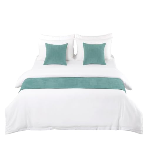 AMBERIS Modern Chenille Bed Runner, Decorative Bed Scarf for Home & Hotel