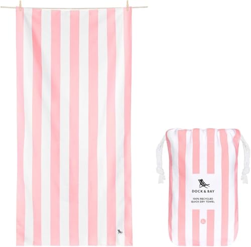 Quick-Dry Beach Towel, Lightweight Sand-Free Microfiber Travel Towel, Pink