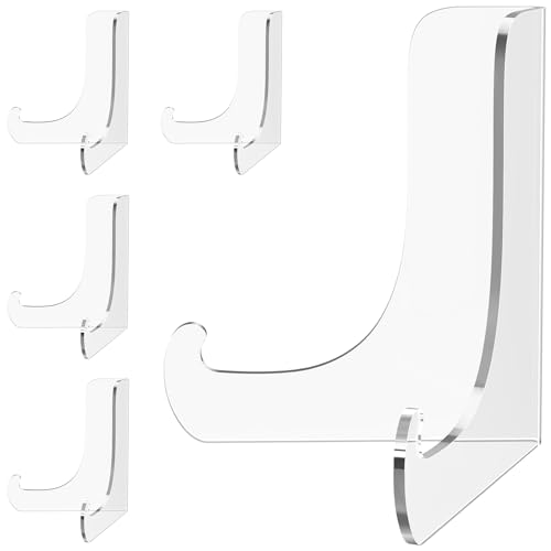 Clear Acrylic Display Stand 3-Inch Easel Holder (5 Pack) for Cards & Photos