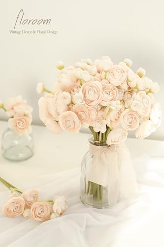 18 Pcs Mini Ranunculus Artificial Flowers for DIY Bouquets & Centerpieces