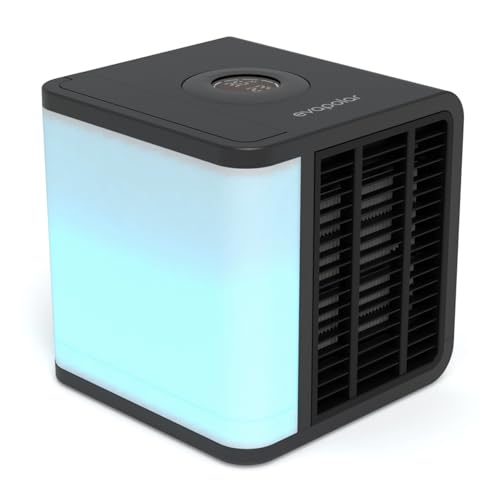 Portable Evaporative Air Cooler - Personal Humidifier & Breeze Fan, Dark Grey
