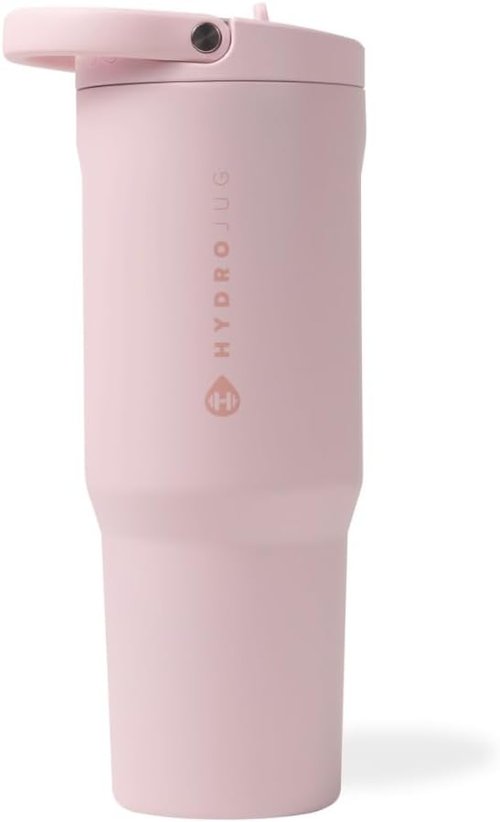 HydroJug Sport - 32oz Stainless Steel Tumbler with Straw | Vacuum Insulated & Leakproof - Pink Sand