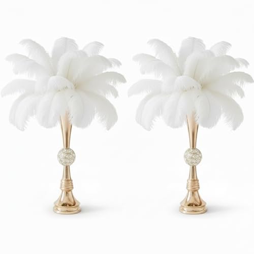 Crystal Gold Flower Vases 21.6in Trumpet Table Centers - Gold / 2pcs
