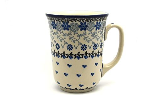 Polish Pottery Mug - 16 oz. Bistro - Silver Lace