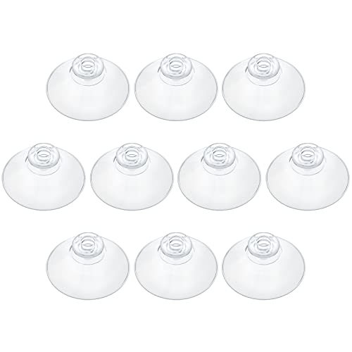Pawfly 1.8 in 10pcs Suction Cups - Small Transparent Rubber Hooks for Window, Mirror, Kitchen