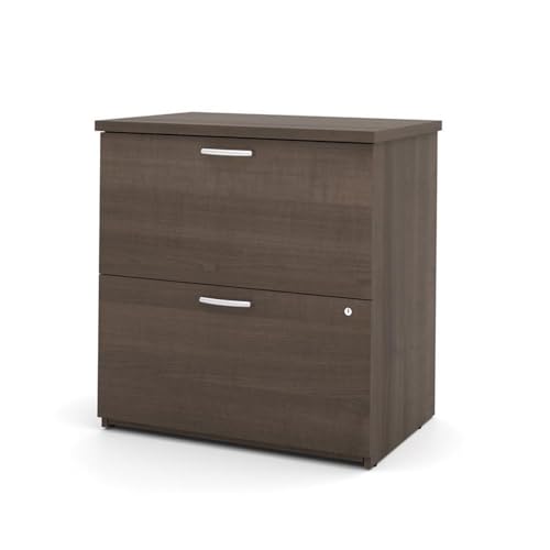 66-Inch U-Shaped Office Desk with Hutch, File Cabinets & Bookcase - Antigua Finish