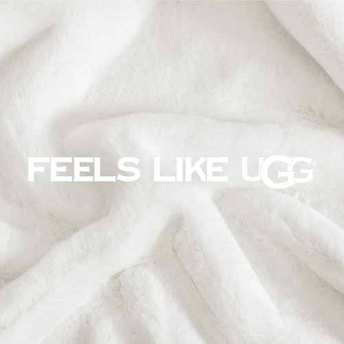 UGG Euphoria Throw Blanket, Plush Faux Fur 50" x 70", White Snow