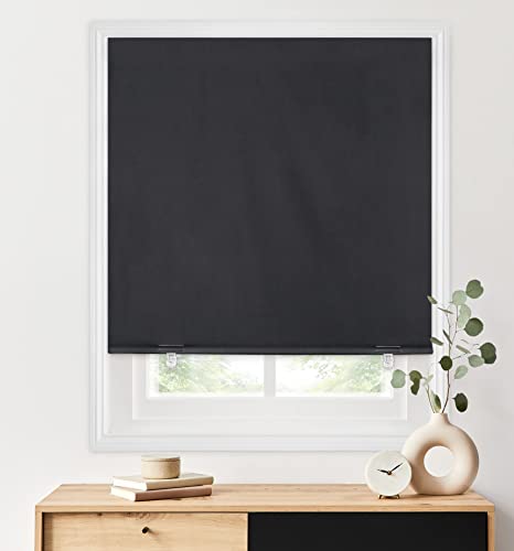 100% Blackout Roller Shades 36x72 - No Tools, Cordless, UV Protection