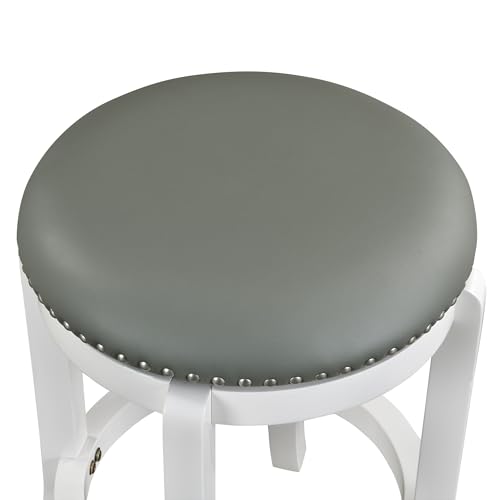Boraam Cordova Counter Height Backless Swivel Kitchen Bar Stool - White Finish